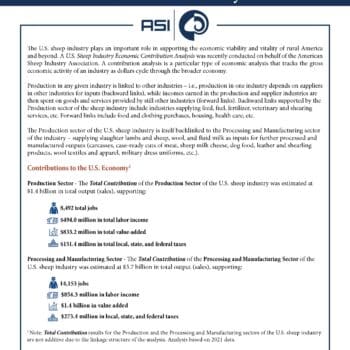 U.S. Sheep Industry Contribution Handout