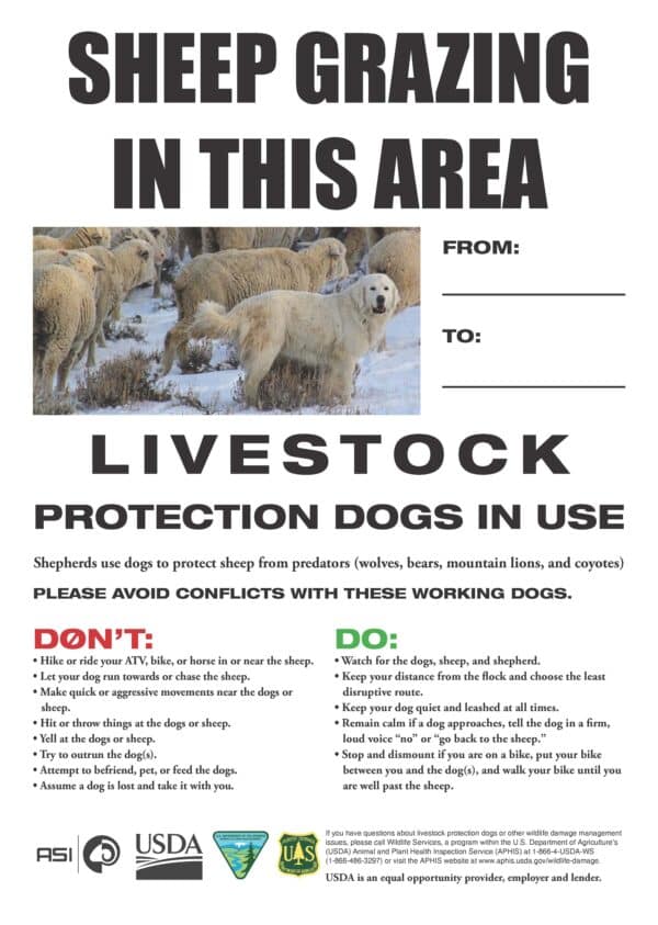 Guard Dog Sign - Public Land